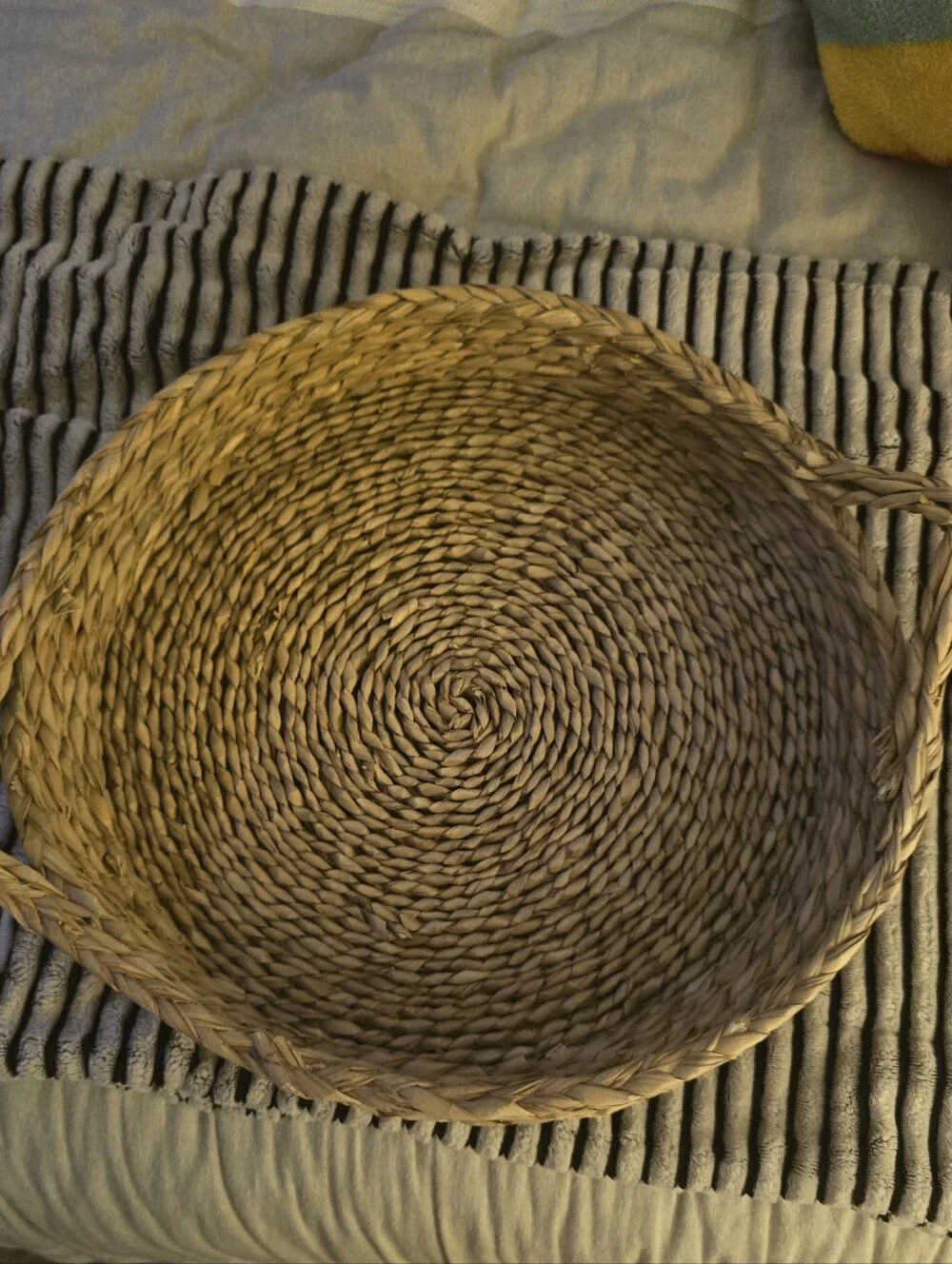 XL Seagrass Serving Tray with Handles - Neutral Rustic